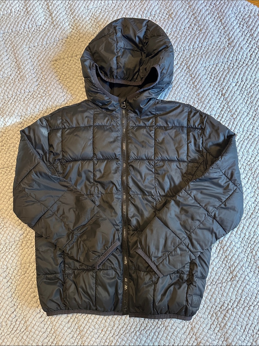 Gap Hooded Lightweight Primaloft Puffer Jacket - Black